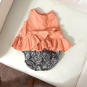Two piece ruffle top